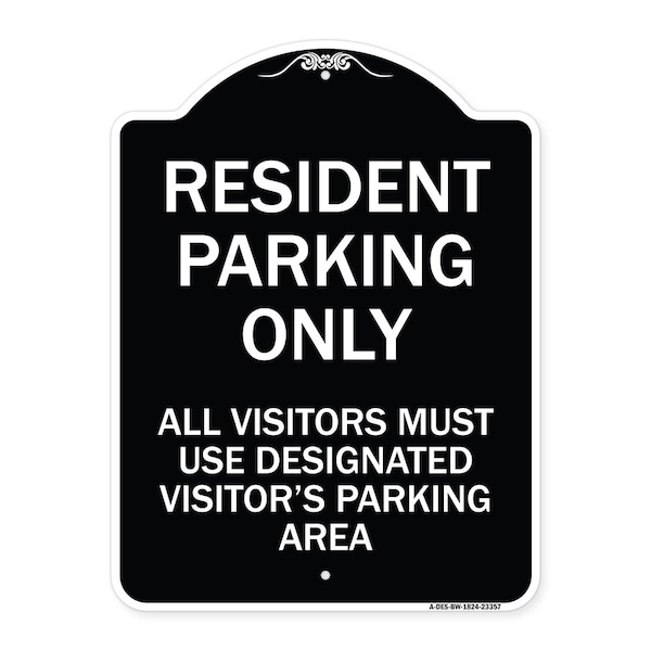 Parking Resident Parking Only All Visitors Must Use Designated Visitors Parking Area, BW-1824-23357